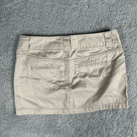 Express Women’s Vintage Y2K Khaki Mini Skirt 2 Tan Casual Twee - Picture 9 of 12